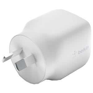 BELKIN 30W USB-C GAN BOOST CHARGER for iPad iPhone Samsung Phone Tablet WCH001AUWH