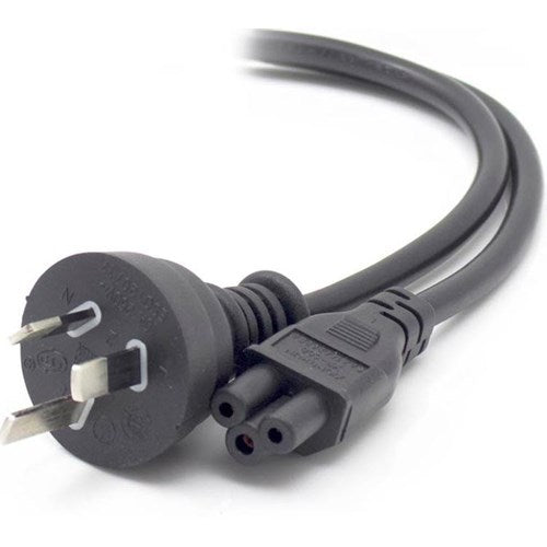 ALOGIC 2 Meters Aus 3 Pin Wall to IEC C5 Male to Female - Charger Cable 3 Prong