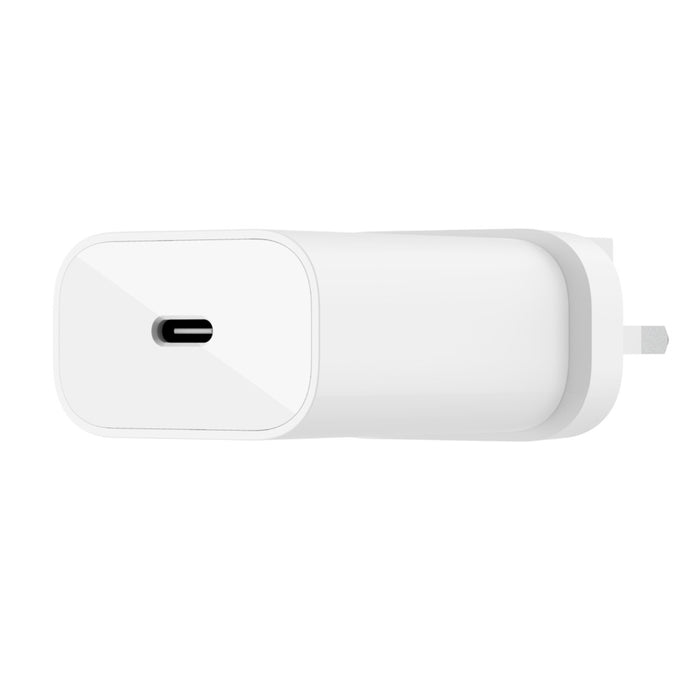 Belkin 25W PD PPS USB-C WALL CHARGER with 1M PVC C-C USBC CABLE WHITE