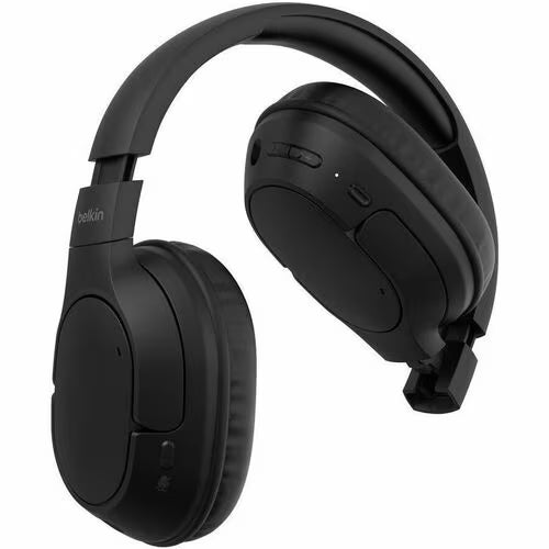 Belkin SoundForm Surround Wired/Wireless On-ear, Over-the-head, Over-the-ear Stereo Headset - Black - Binaural - Ear-cup - 1000 cm - Bluetooth - 121.9 cm Cable - Mini-phone 3.5mm 60 hours of battery life