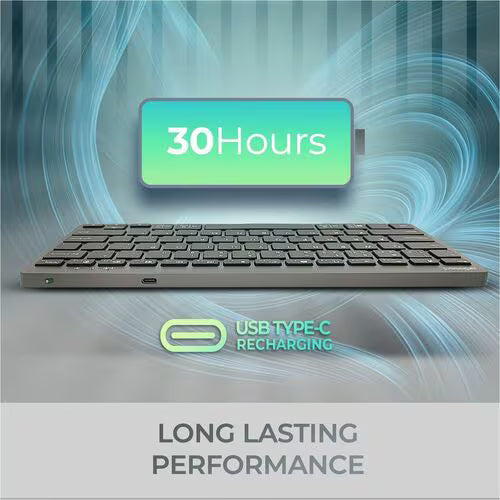 Adesso EasyTouch 7000 Keyboard - Wireless Connectivity - English (US) - Scissors Keyswitch - Bluetooth - 5 - 9.14 m - 78 Key(s) - CoPilot, My Computer, Back, Forward, Search, Email, Play/Pause, Stop