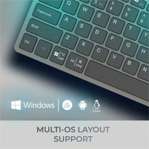 Adesso EasyTouch 7000 Keyboard - Wireless Connectivity - English (US) - Scissors Keyswitch - Bluetooth - 5 - 9.14 m - 78 Key(s) - CoPilot, My Computer, Back, Forward, Search, Email, Play/Pause, Stop