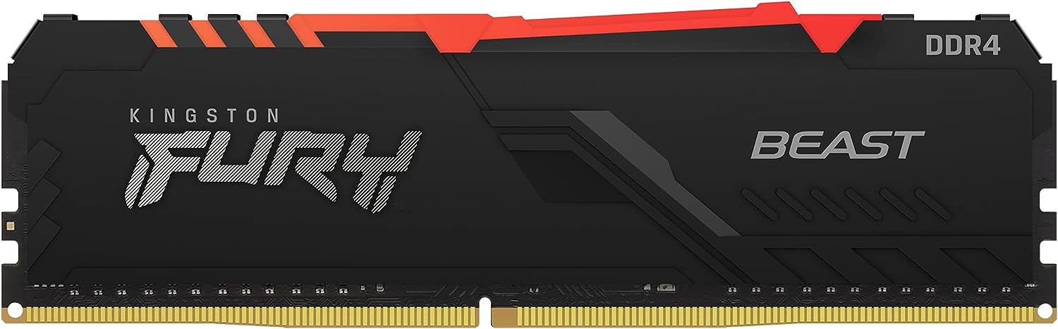 Kingston Fury Beast RGB 16GB 2x8GB 3200MHz DDR4 CL16 Desktop Memory Kit of 2 KF432C16BBAK2/16