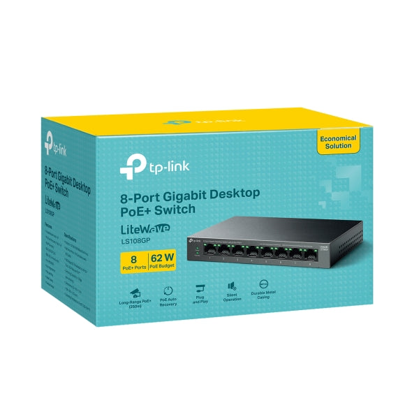 TP-Link LS108GP Network 8 Port Network Switch Power Over Ethernet