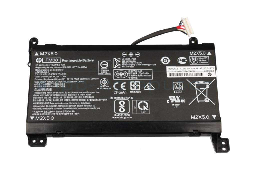 HP Omen 17-AN 17-AN045TX 17-AN013TX 12Pin Laptop Battery FM08  922752-421