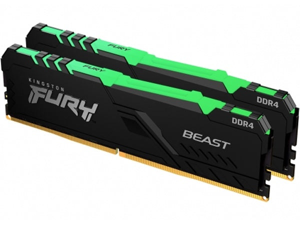 Kingston Fury Beast RGB DDR4 32GB (2x16GB) C16 3200MHz Desktop RAM KF432C16BB1AK2/32