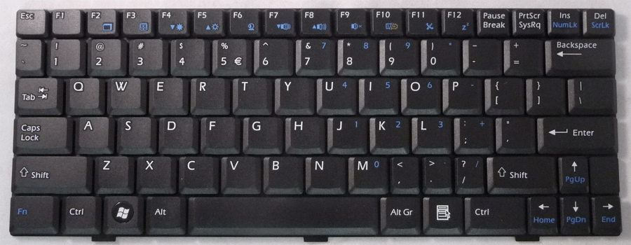 MSI Wind U100 U110 U120 U123 U90 Series Laptop Keyboard Black D0K-6108A