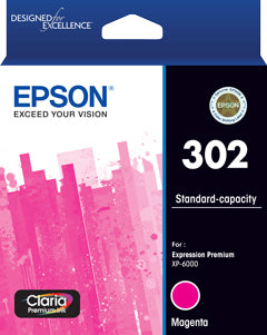 Epson 302 C13T01W392 Standard Capacity Claria Premium Magenta Ink Cartridge