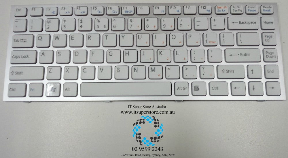 Sony Vaio VPC-S VPC-S11M1W Series Laptop Keyboard Silver & White 148778131