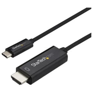 StarTech USB C to HDMI Cable - 1m - Black - 4K at 60Hz - Thunderbolt 3 Compatible - USB C Cable - Computer Monitor Cable - Resolution 3840 x 2160