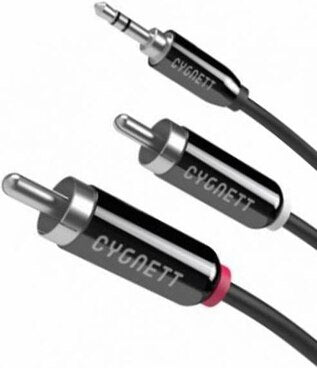 Cygnett High Wire 3.5mm-2 RCA Jacks Professional 1.5m Digital Coax Audio Cable CY1157PCHIW