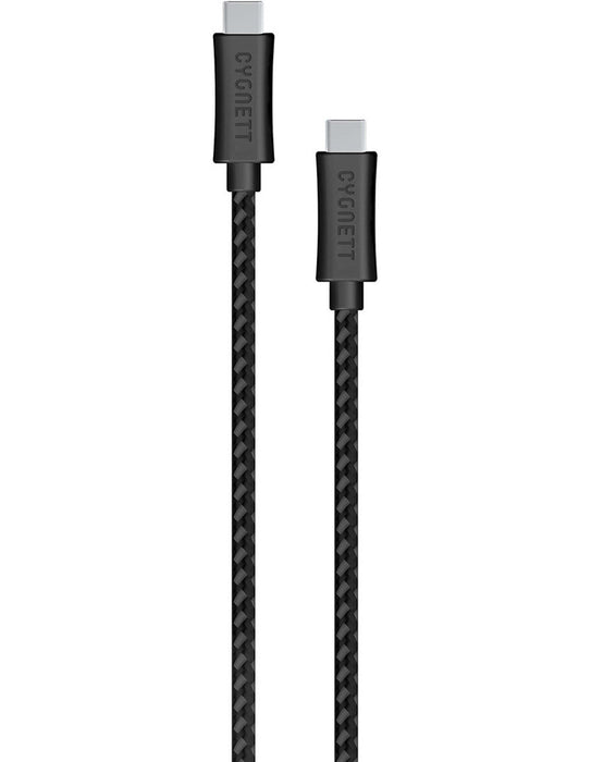 Cygnett LightSpeed USB-C To USB-C Braided Cable 1 Metre Black CY2144PCTYC