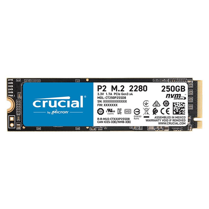 Crucial P2 250GB NVMe Gen 3 M.2 PCIe 3D NAND SSD CT250P2SSD8 m2_2280