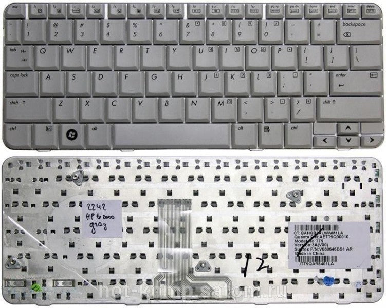 HP Pavilion TX2000 TX2100 TX2500 Keyboard Grey AETT9Q00010