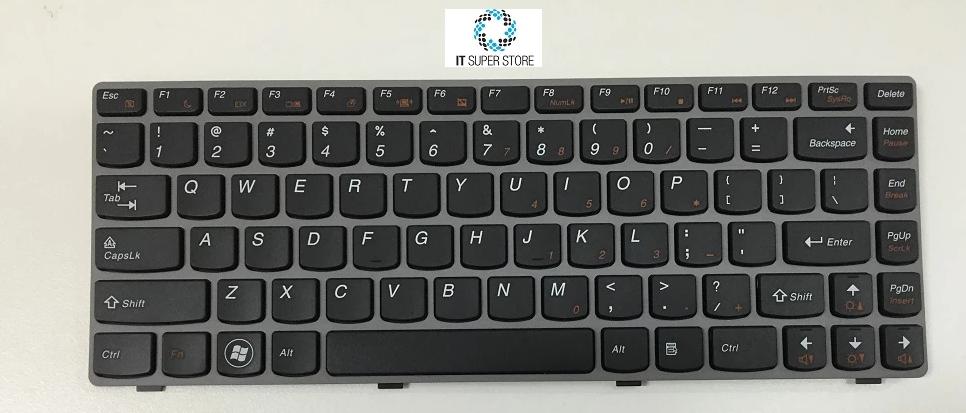 Lenovo Ideapad Z450 Z460 Z460A Laptop Keyboard Black with Gray Frame 25-011184