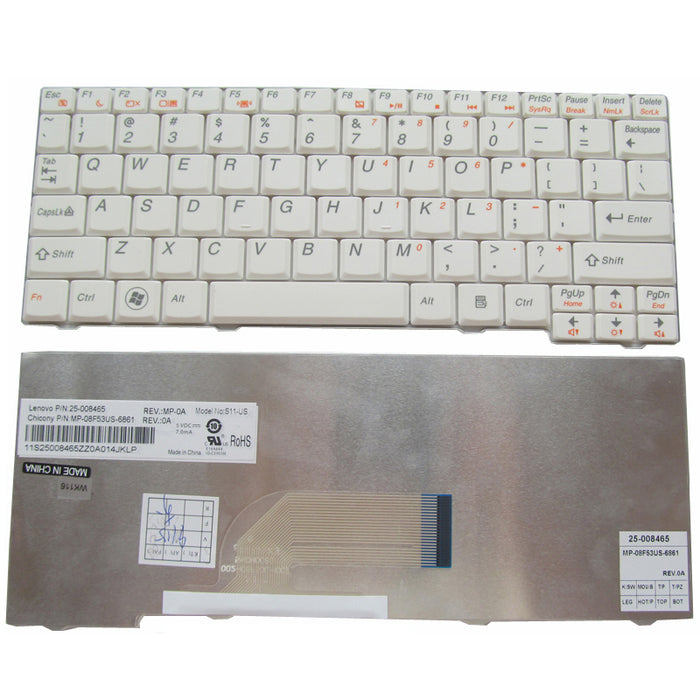 Lenovo IdeaPad S10-2 S10-2c S10-3C  Series Laptop Keyboard White V103802BS1