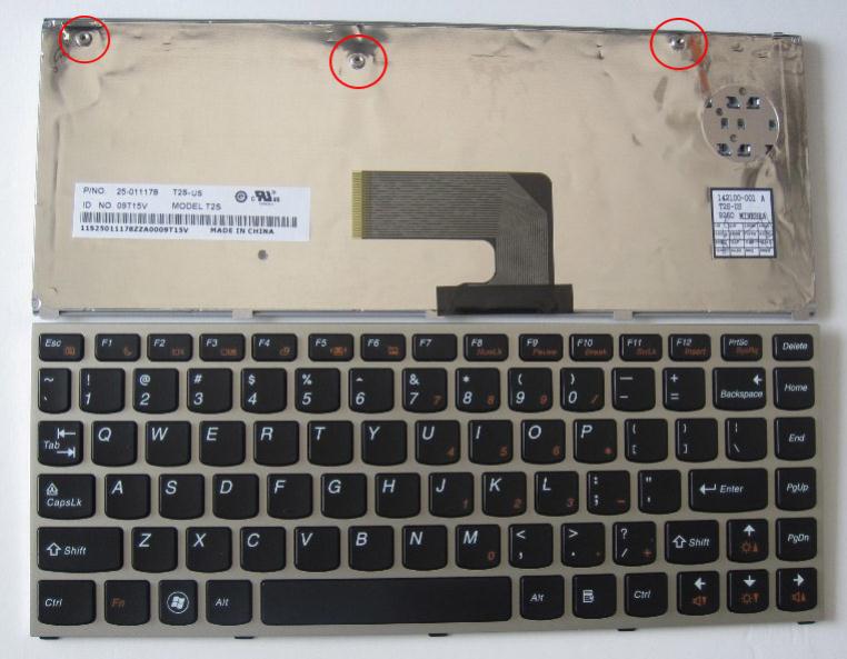 Lenovo Ideapad U460 Laptop Keyboard Black Silver Frame 25-011178